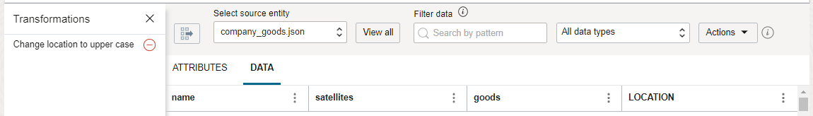 Bereich für Data-Loader-Transformationen