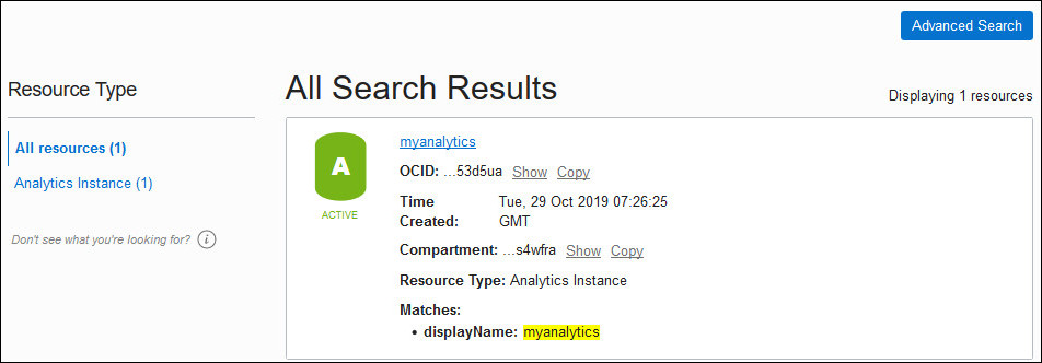 Beschreibung von console_search_results.jpg folgt