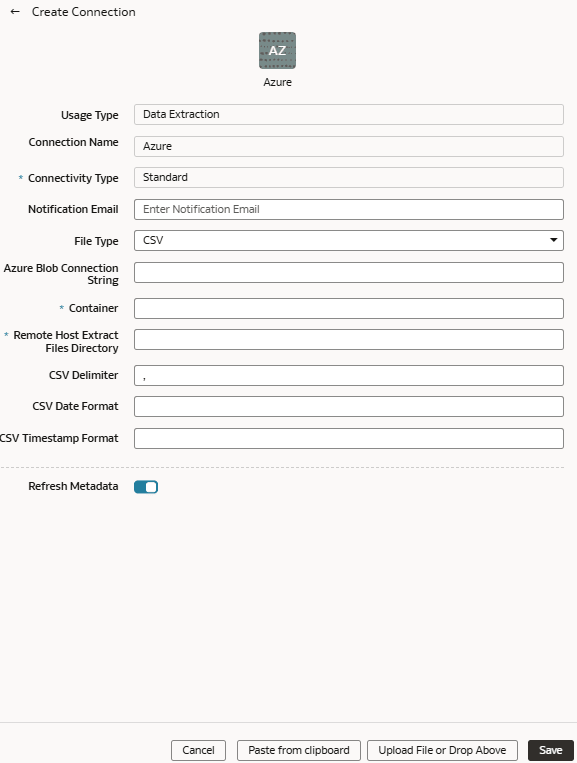 Azure Storage-Verbindungsdialog