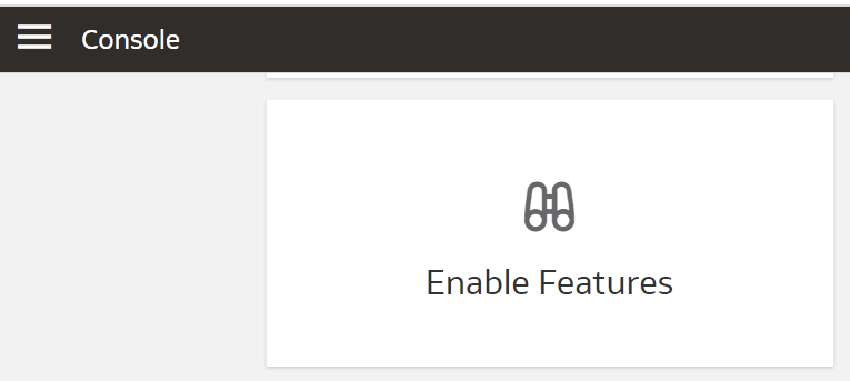 Kachel "Features" in der Konsole aktivieren
