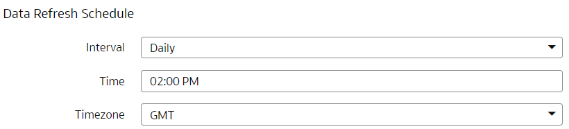 Datenaktualisierungsplan auf der Seite "Pipelineeinstellungen"