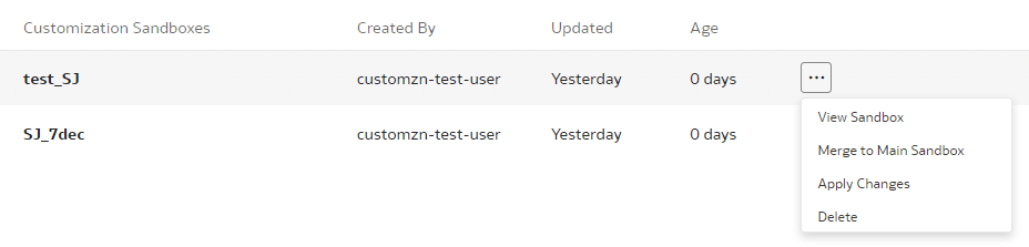 Sandbox-Option anzeigen