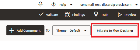 Dieses Bild zeigt die Schaltfläche "In Flow Designer migrieren".