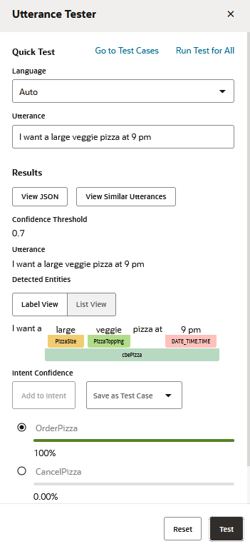 Beschreibung von utterance-tester-quick-test.png folgt