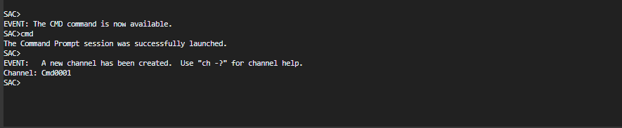 View of command prompt channel