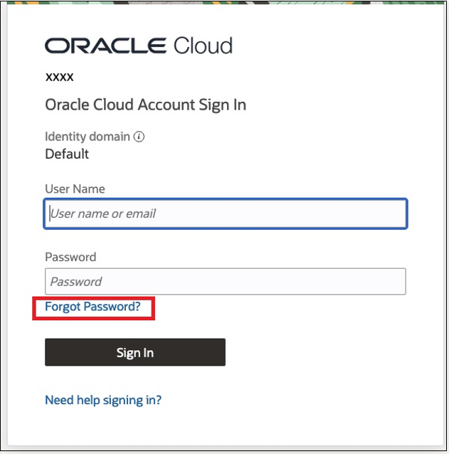 Example Sign In screen highlighting the Forgot Password link