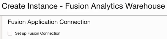 Deselect Set up Fusion Connection check box