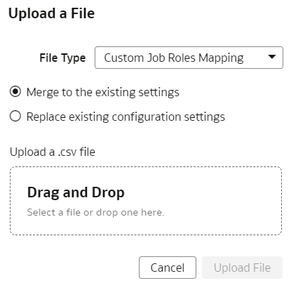 Upload Custom Job Roles Mapping file