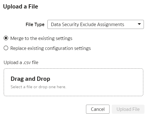 Upload Data Security Exclude Assignments file