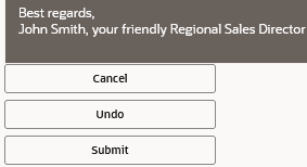 The Submit, Cancel, and Undo buttons at the bottom of the message.