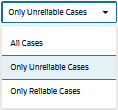 This is an image of the Only Unreliable Cases filtering option.