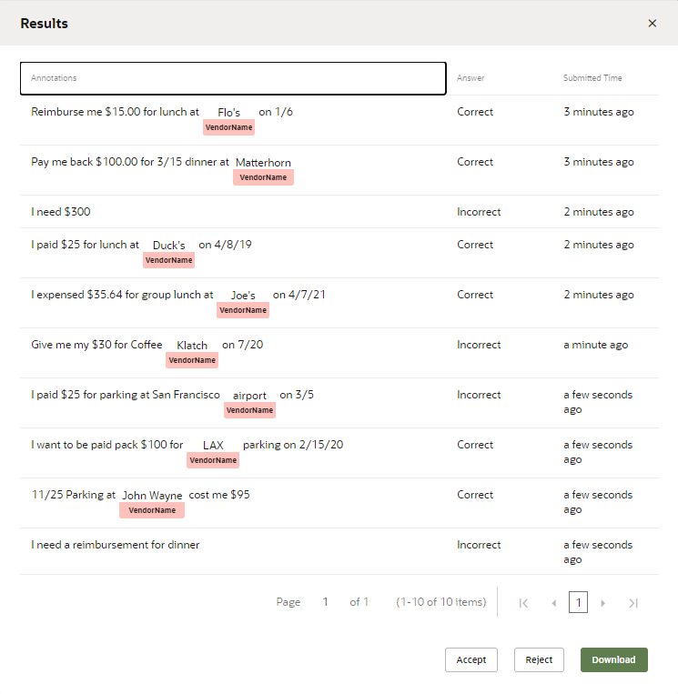 Description of view-entity-validation-results.png follows