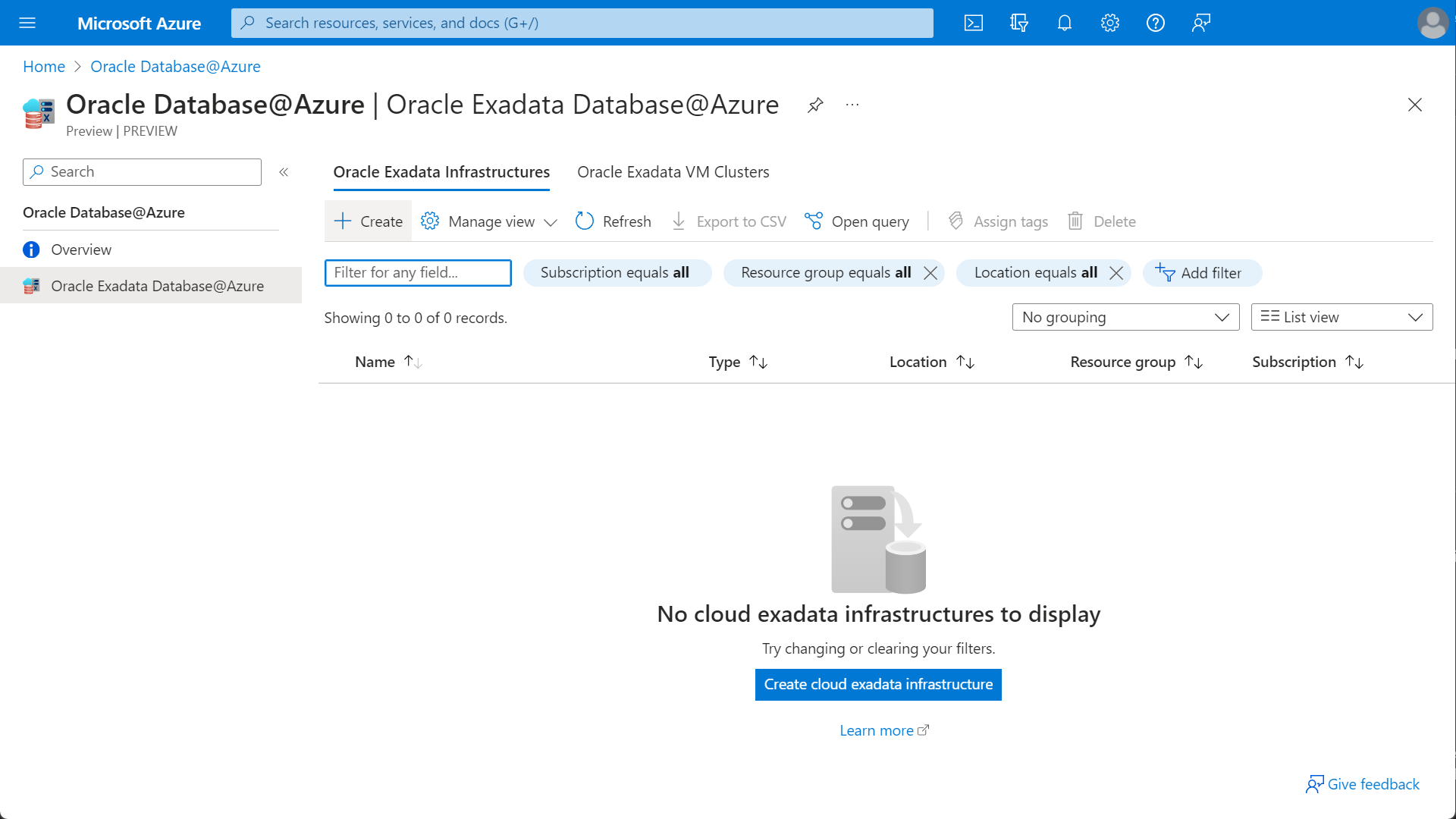 Provisioning Exadata Infrastructure
