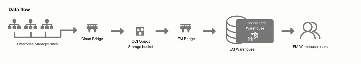 Image shows the data flow for an EM Warehouse.