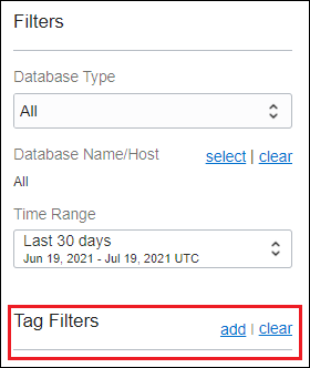 Graphic shows the Tag filter menu option.