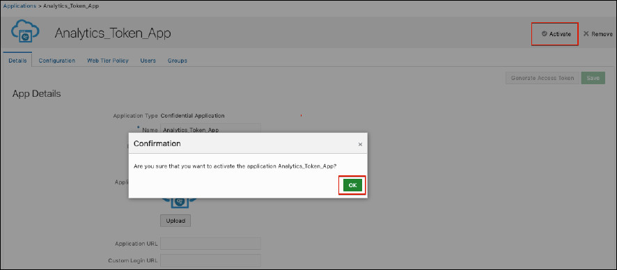 Activar la aplicación confidencial