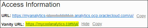 Muestra el enlace de URL personalizada