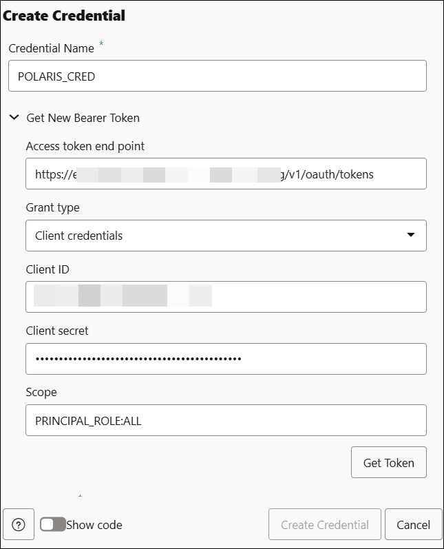 Descripción de create-credential-polaris.png a continuación