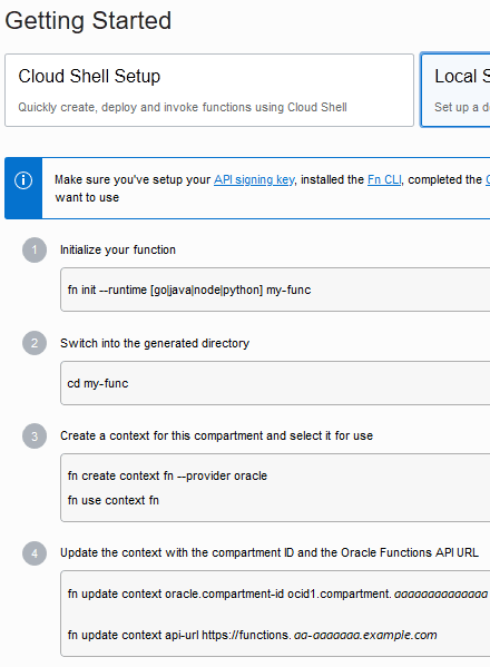 A continuación se muestra la descripción de fn-local-setup-commands.png A continuación se muestra la descripción de fn-local-setup-commands.png