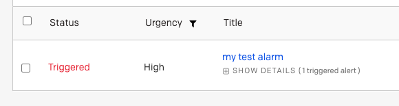 Exemple d'incident PagerDuty déclenché.
