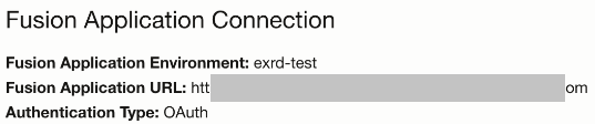 Détails de connexion à Oracle Fusion Cloud Applications