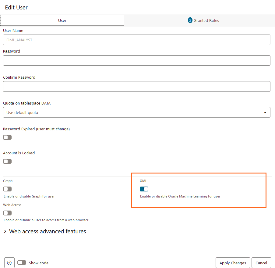Description de l'image adb_databaseactions_edit_oml_user.png Description de l'image adb_databaseactions_edit_oml_user.png
