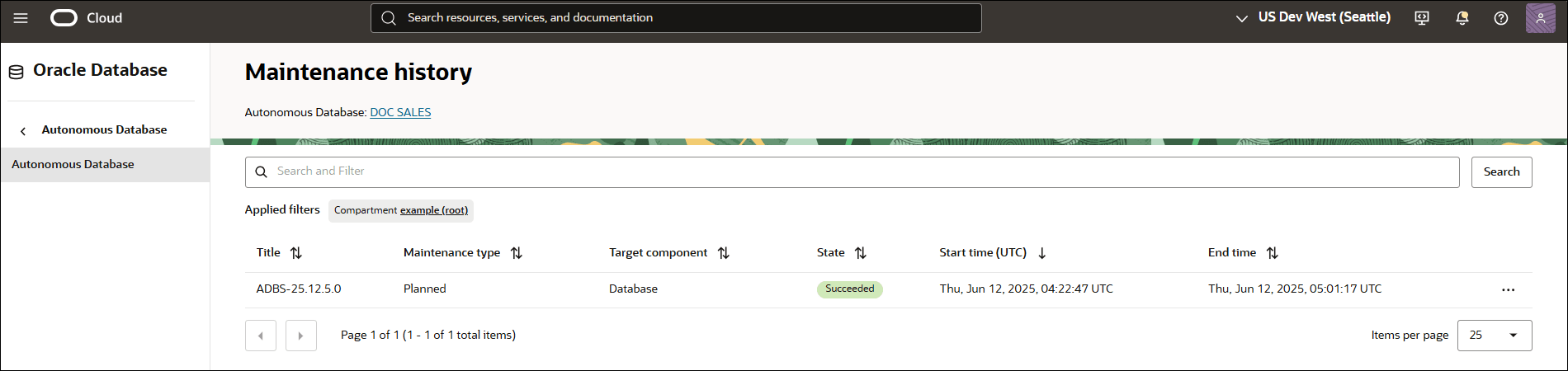 Description de l'image adb_maintenance_history.png Description de l'image adb_maintenance_history.png