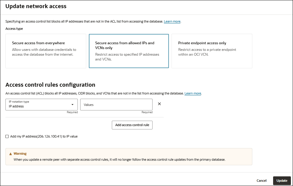 Description de l'image adb_network_access_update.png ci-après Description de l'image adb_network_access_update.png ci-après