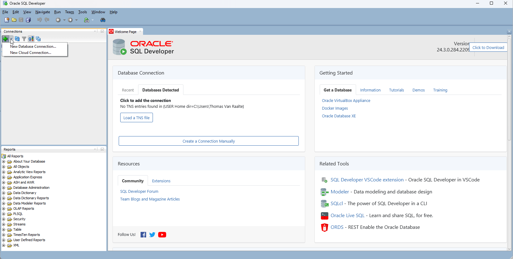 Description de l'image adb_sqldev_24.3connect.png ci-après Description de l'image adb_sqldev_24.3connect.png ci-après