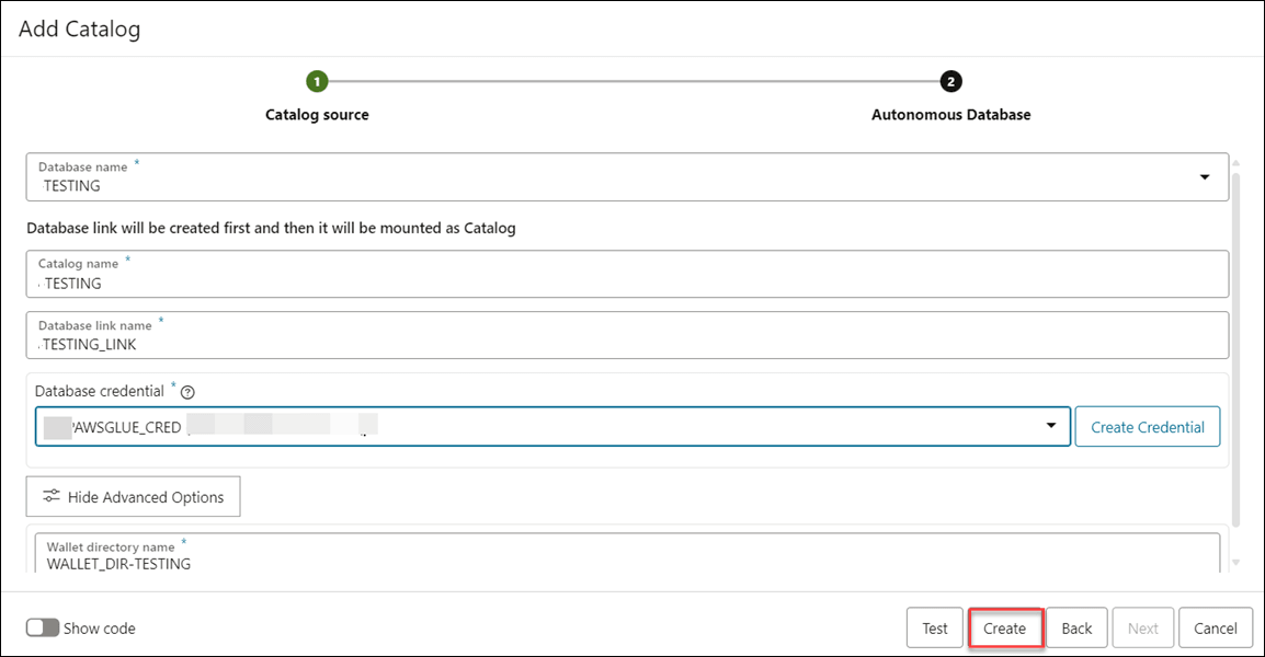 Description de l'image add-catalog-adb.png suivante Description de l'image add-catalog-adb.png suivante