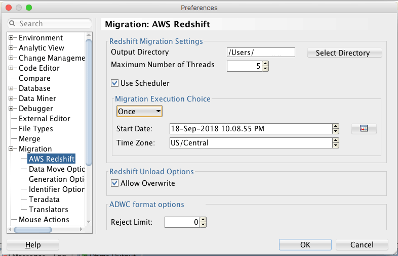 Description de l'image adw_migrate_redshift_prefs.png Description de l'image adw_migrate_redshift_prefs.png