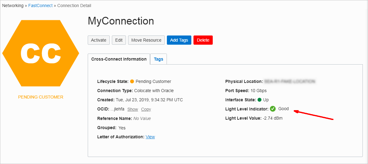 FastConnect Colocation with Oracle