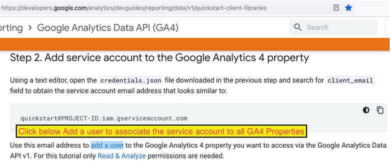 Enable Google Analytics APIs