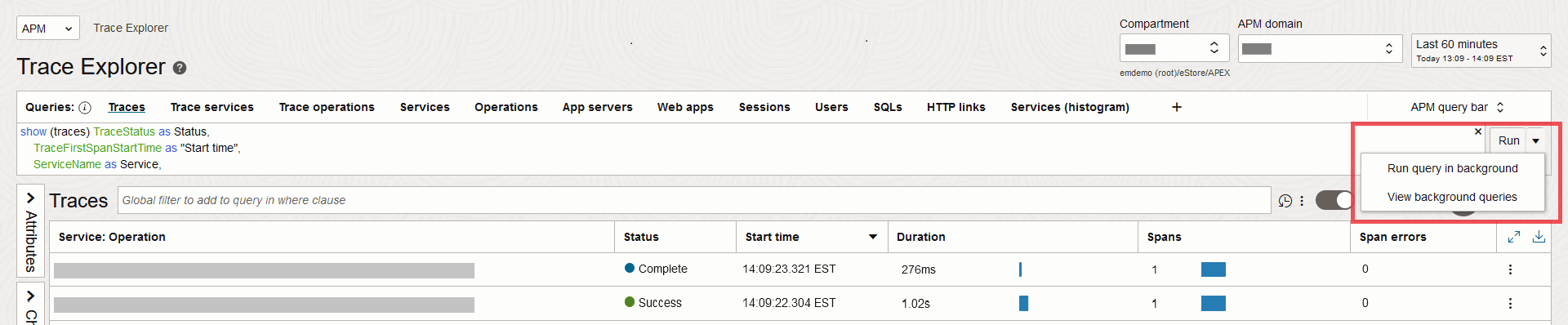 問合せをバックグラウンドで実行
