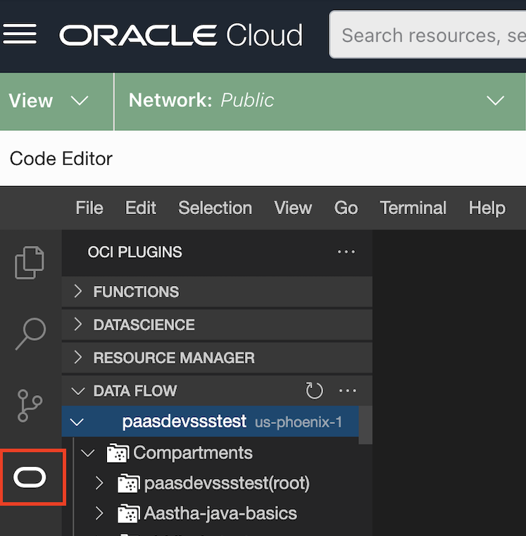 Oracleロゴをクリックすると、プラグインのリストが表示されます。