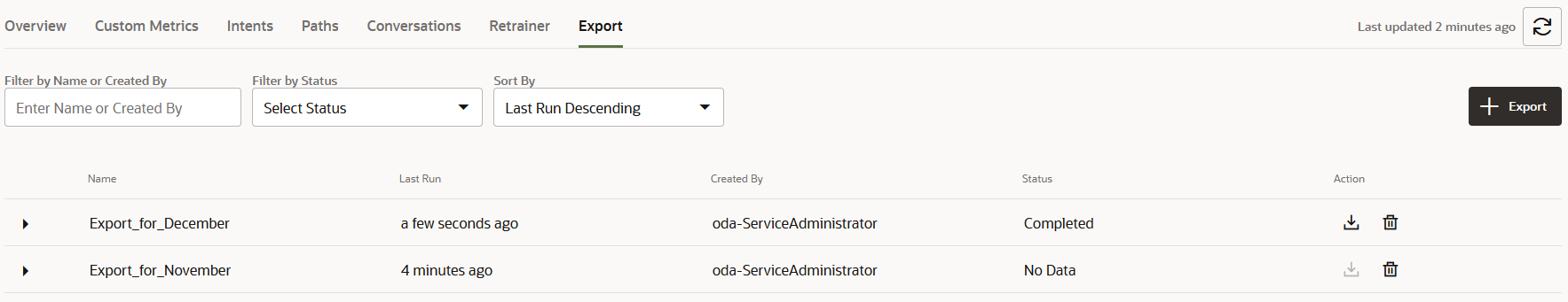 insights-export-page.pngの説明が続きます